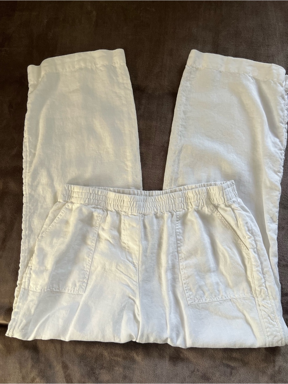 Chico's  white Wide-Leg Linen  Pants